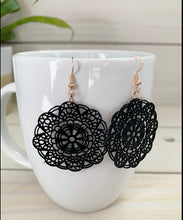 Load image into Gallery viewer, Black Doilies Earrings
