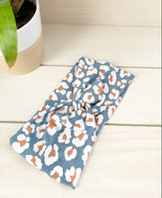 Load image into Gallery viewer, Dusty Blue Spots Front Knot Headband
