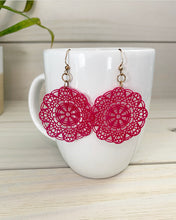 Load image into Gallery viewer, Pink Doilies Earrings
