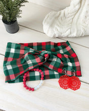 Load image into Gallery viewer, Green Christmas Plaid Front Knot Headband
