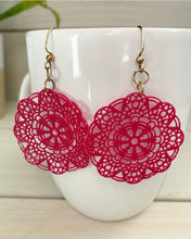 Load image into Gallery viewer, Pink Doilies Earrings
