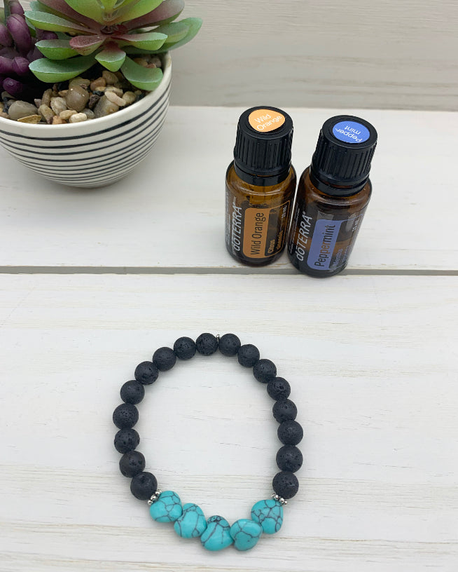 Turquoise Hearts Diffuser Bracelet
