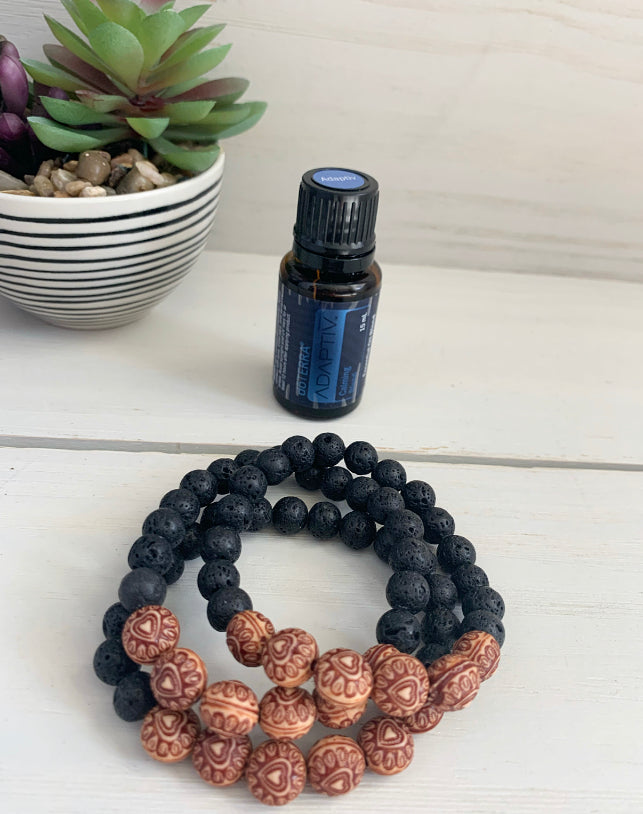 Wood Hearts Diffuser Bracelet