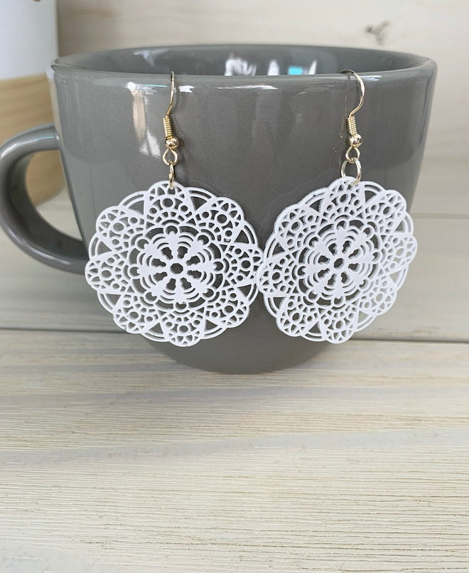 White Doilies Earrings