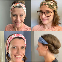 Load image into Gallery viewer, Dusty Blue Hearts Front Knot Headband
