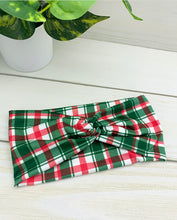 Load image into Gallery viewer, Christmas Plaid Front Knot Headband
