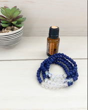 Load image into Gallery viewer, White with Blue Lava Diffuser Bracelet
