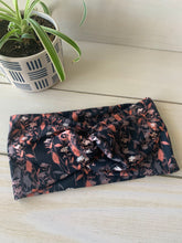 Load image into Gallery viewer, Midnight Autumn Botanical Front Knot Headband
