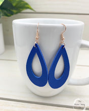 Load image into Gallery viewer, Royal Blue Teardrop Cutout Earrings
