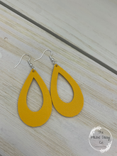 Load image into Gallery viewer, Mustard Teardrop Cutout Earrings
