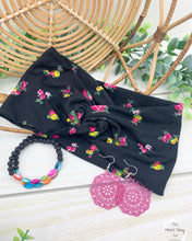 Load image into Gallery viewer, Midnight Bouquet Front Knot Headband
